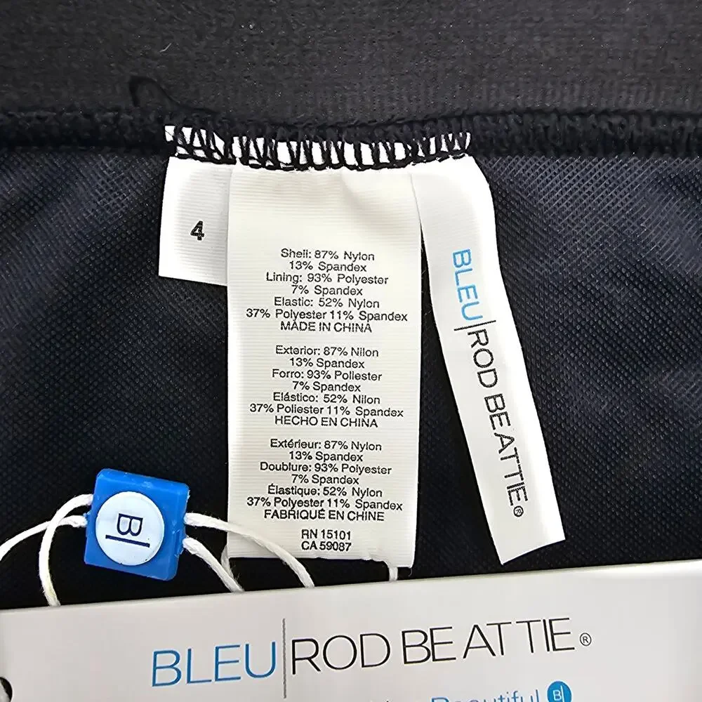 Bleu Rod Beattie Womans size 4 Off the Grid Hipster Bikini Bottom in Black NEW